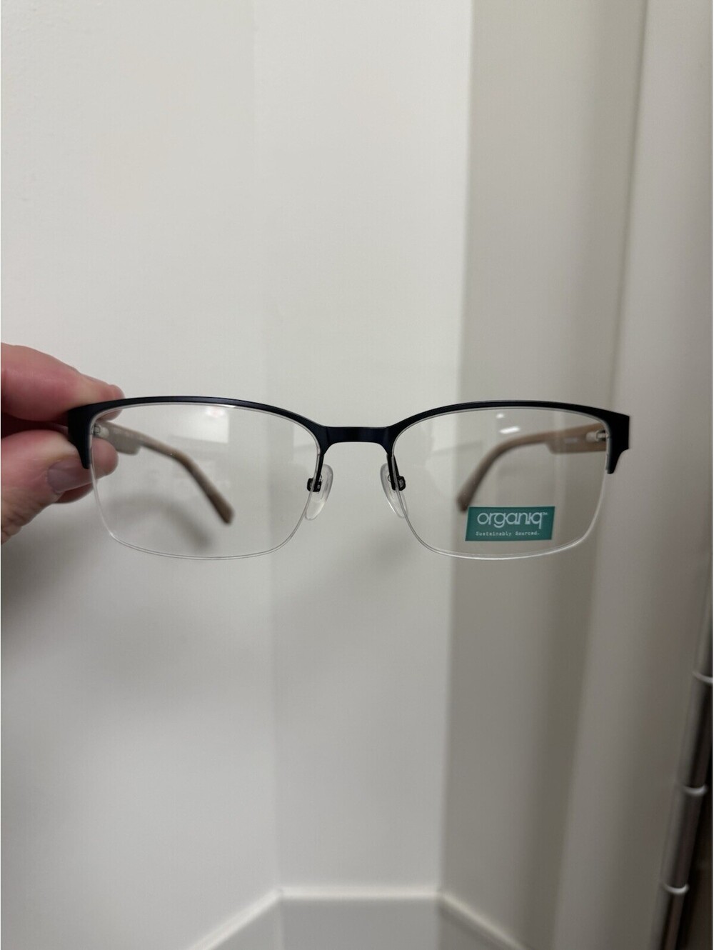 Organiq Eyeglasses Matte Black Woodgrain OGO 1017 55-17-145